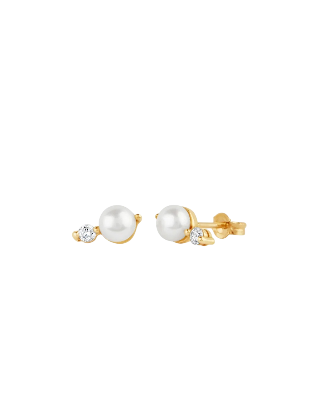 Shuga Pearl & Lab-Created Diamond Studs